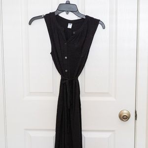 Button up black dress - Midi